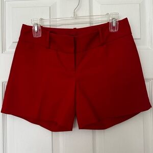 The Limited Red Shorts Tailored Cotton Blend